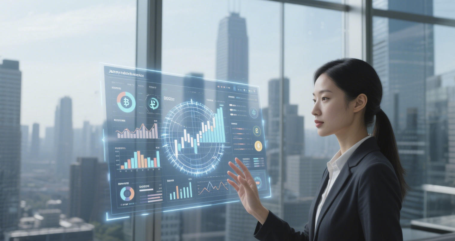 Financial technology dashboard showing trading data and analytics